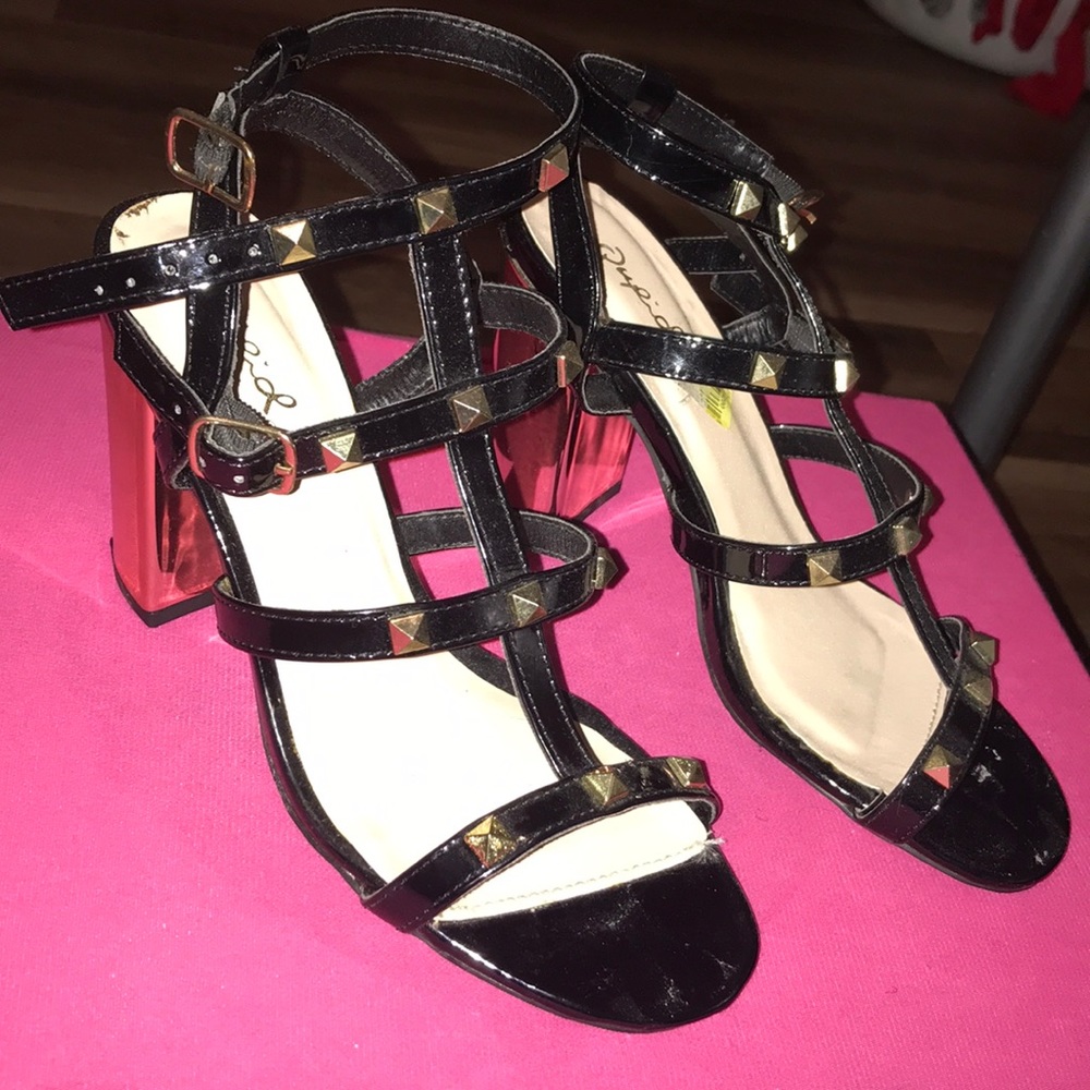 Strappy block heels